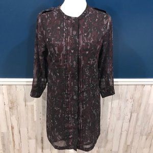 Sanctuary Purple Semi Sheer Hidden Button Tunic
